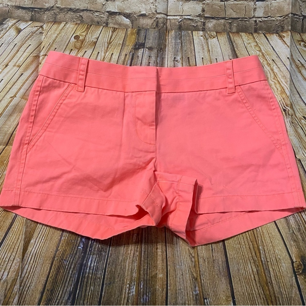 J Crew Fluorescent Orange Cotton Chino Shorts